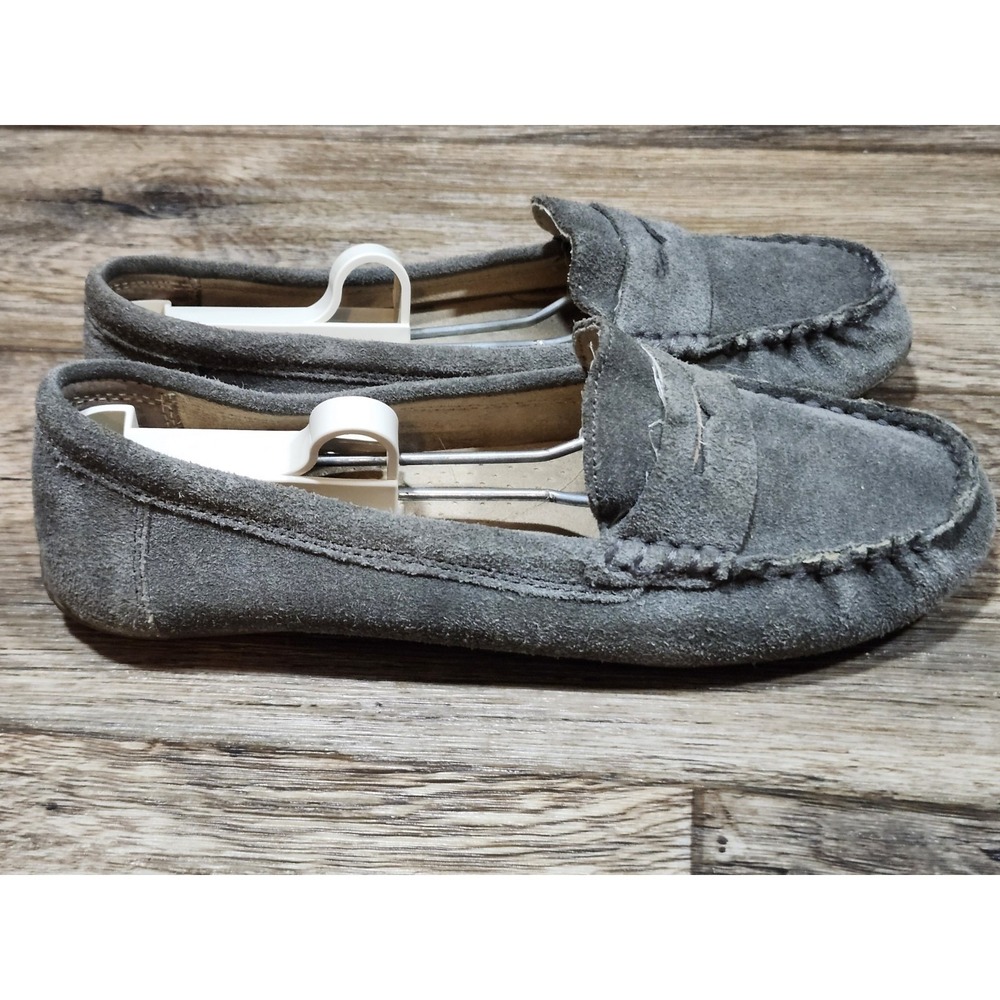 Suede Gray Womens Moccasins - Picture 5 of 8